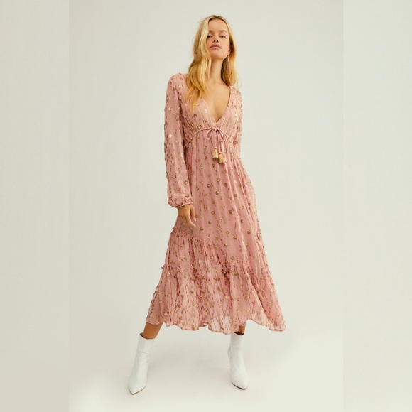 Free People Dresses & Skirts - NWT FREE PEOPLE Celina Maxi Dress In Pink Size Small​